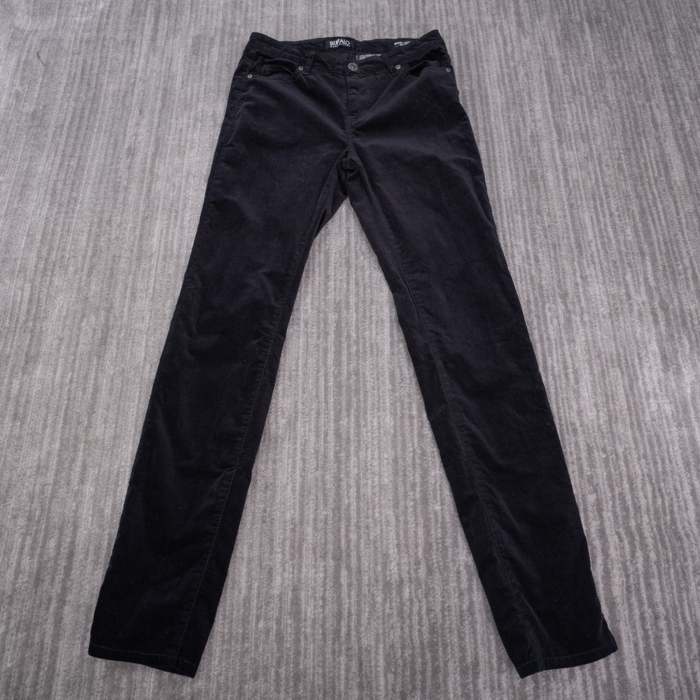 Buffalo Velvet Pants Womens 4/27 Black Excellent Marvel Mid Rise Skinny Slim